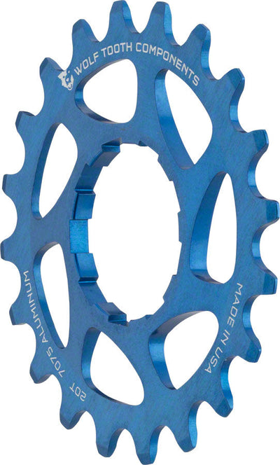 Wolf Tooth Single Speed Aluminum Cog - 20t for 3/32" Chains - Blue