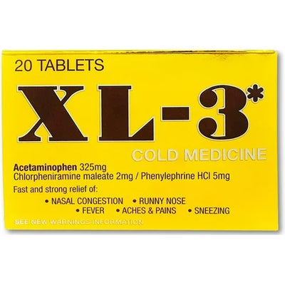 Midway XL-3 Cold Medicine Tablets - 20 Count