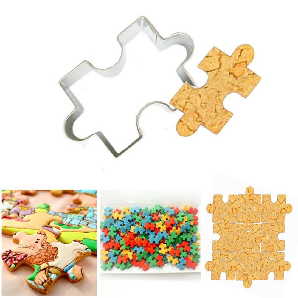 Creative Stainless Steel Puzzle Cookie Cutter - Reusable Baking Tool - Korvel