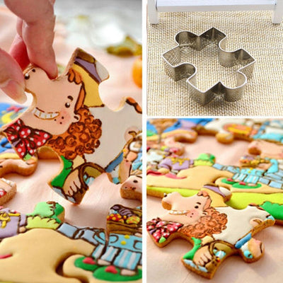 Creative Stainless Steel Puzzle Cookie Cutter - Reusable Baking Tool - Korvel