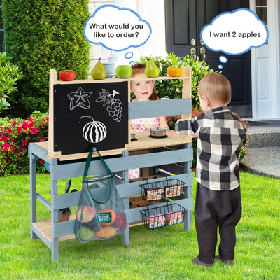2-In-1 Outdoor Mud Kitchen with Faucet and Chalkboard