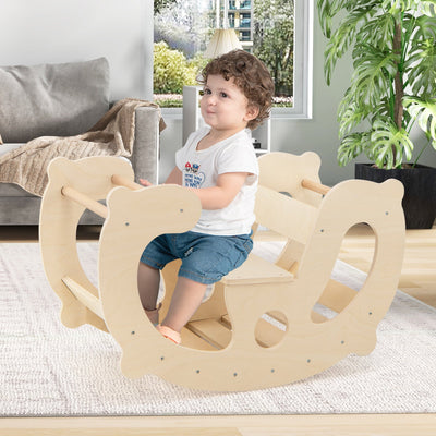 2-in-1 Montessori Rocking Horse Arch for Kids