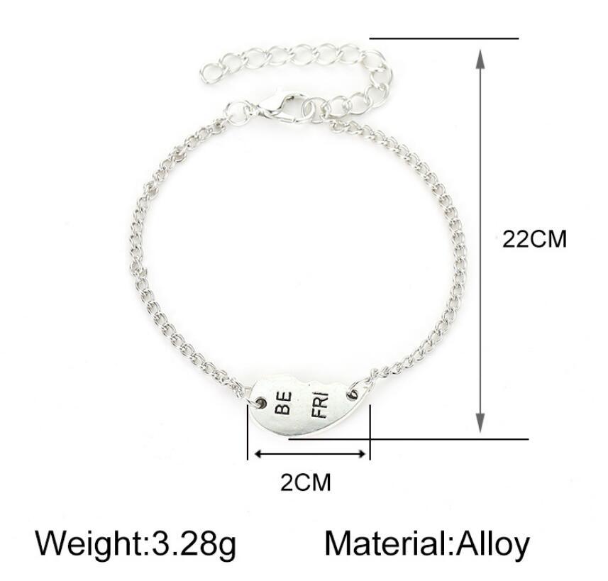 Ensemble de Bracelets Charms Meilleures Amies - Bijoux d'Amitié en Cœur