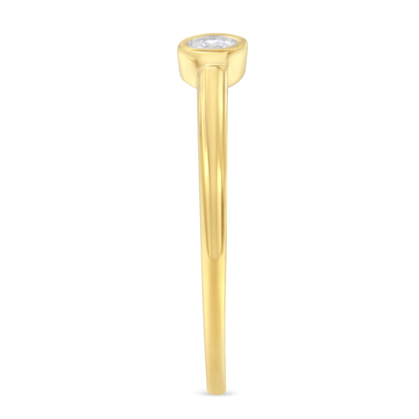 Anillo de Diamante con Montura Milagrosa de Plata Esterlina Baño de Oro de 14K - Talla 6