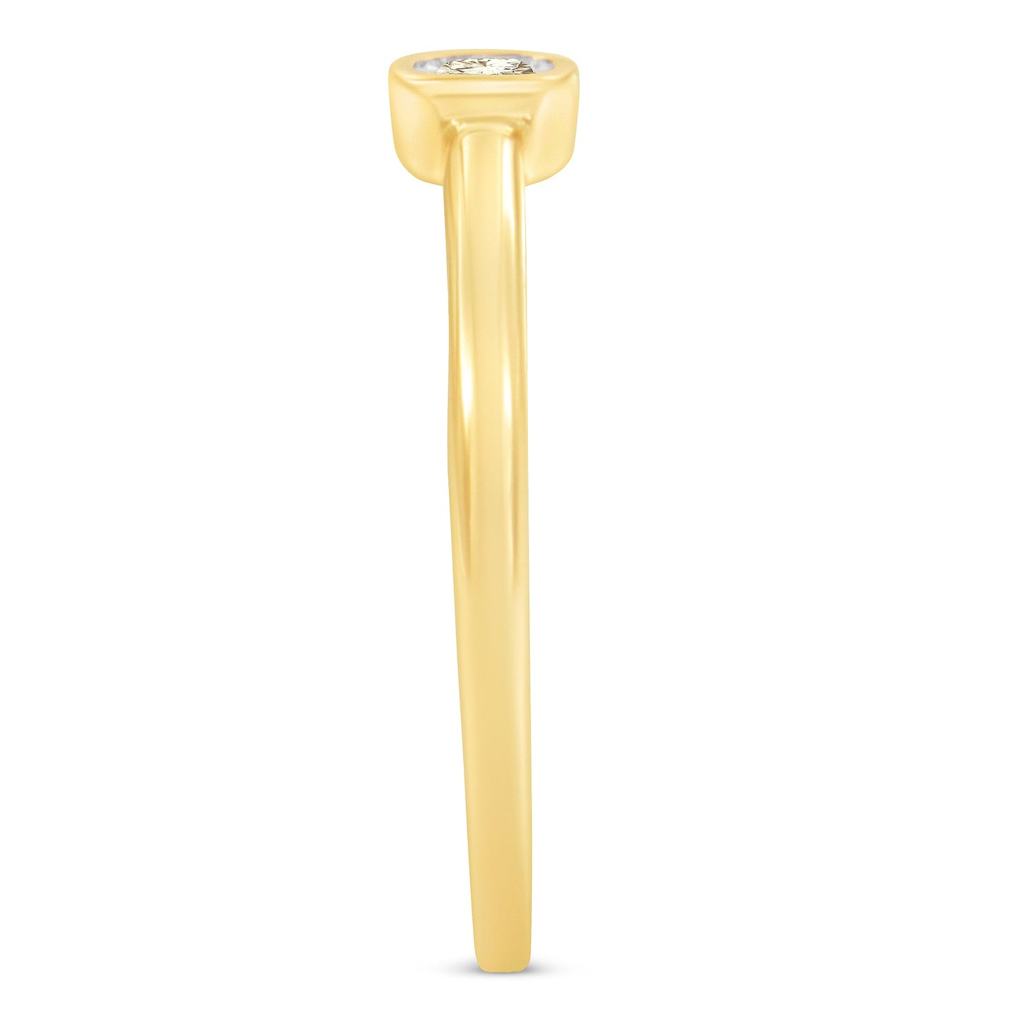 14K Yellow Gold Plated Sterling Silver Diamond Cushion Promise Ring