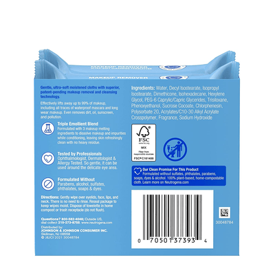 Neutrogena Fragrance-Free Makeup Remover Wipes - Twin Pack (50 Count)