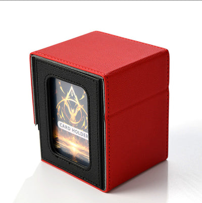 2025 New! Large - capacity Patchwork Windowed Vertical Card Box, 100+ Double - sleeved Cards - Korvel