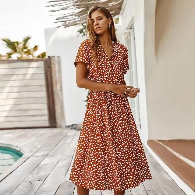 Vestido de Verano Vintage con Lunares para Mujeres