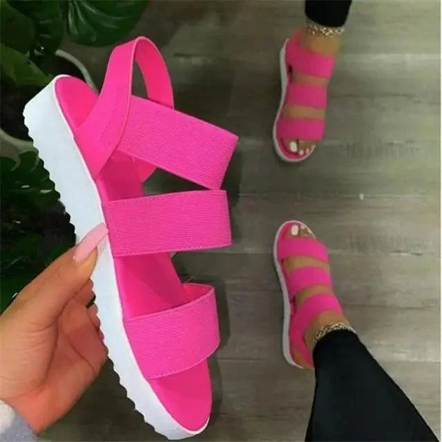 Sandales ouvertes à bout plat élégantes pour femmes - Design confortable