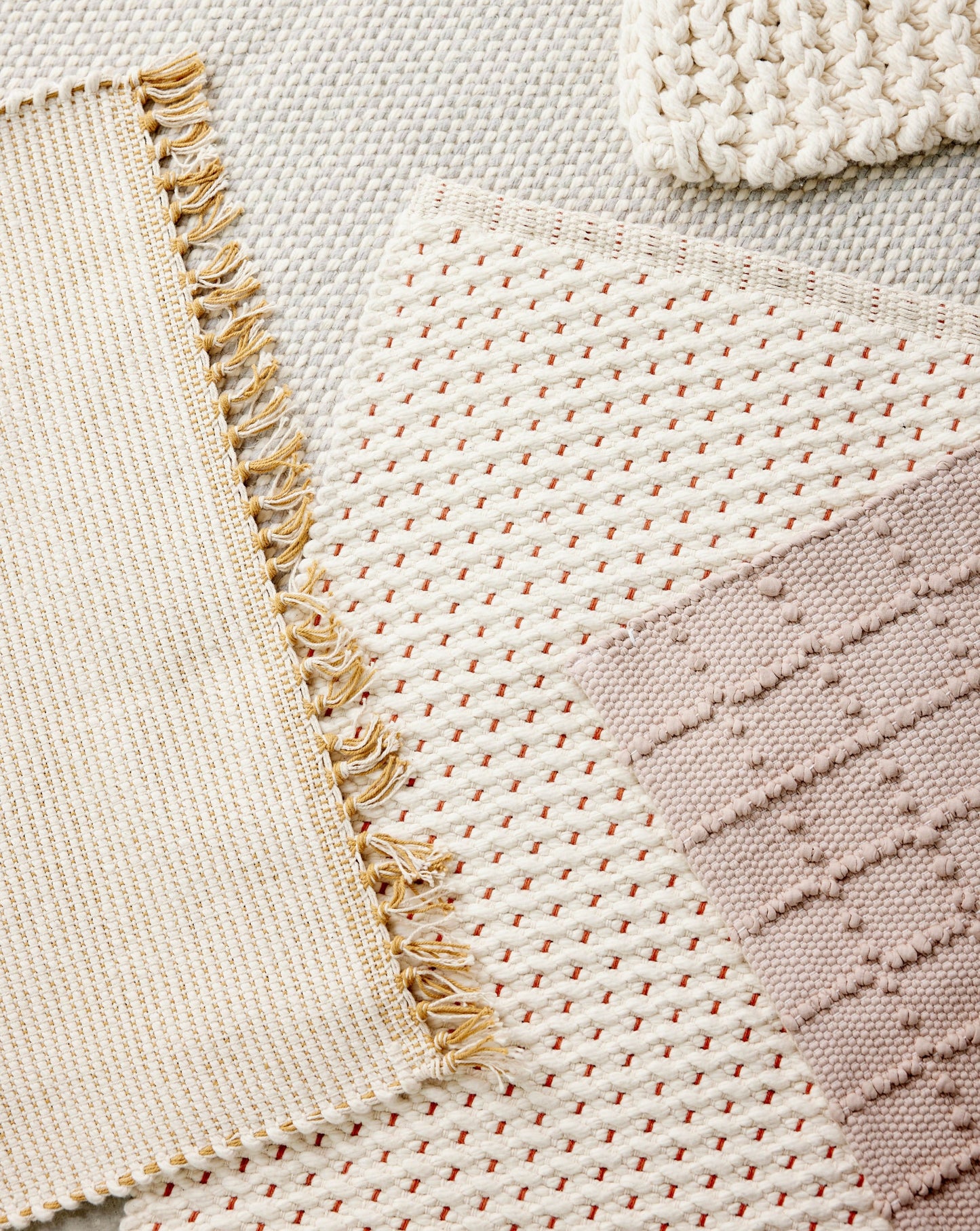 Dobby Mat in Honey - Handwoven Cotton Rug