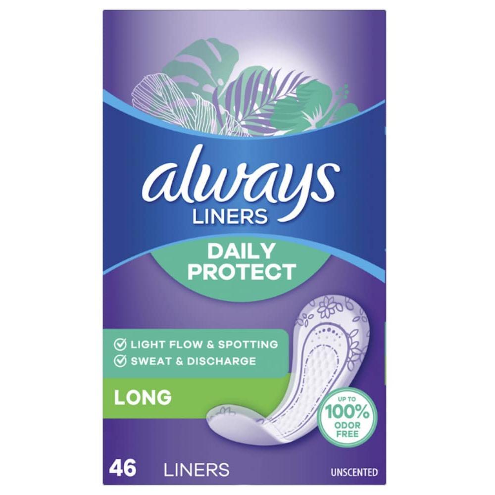 Always Daily Protect Long Pantyliners, 46 Count