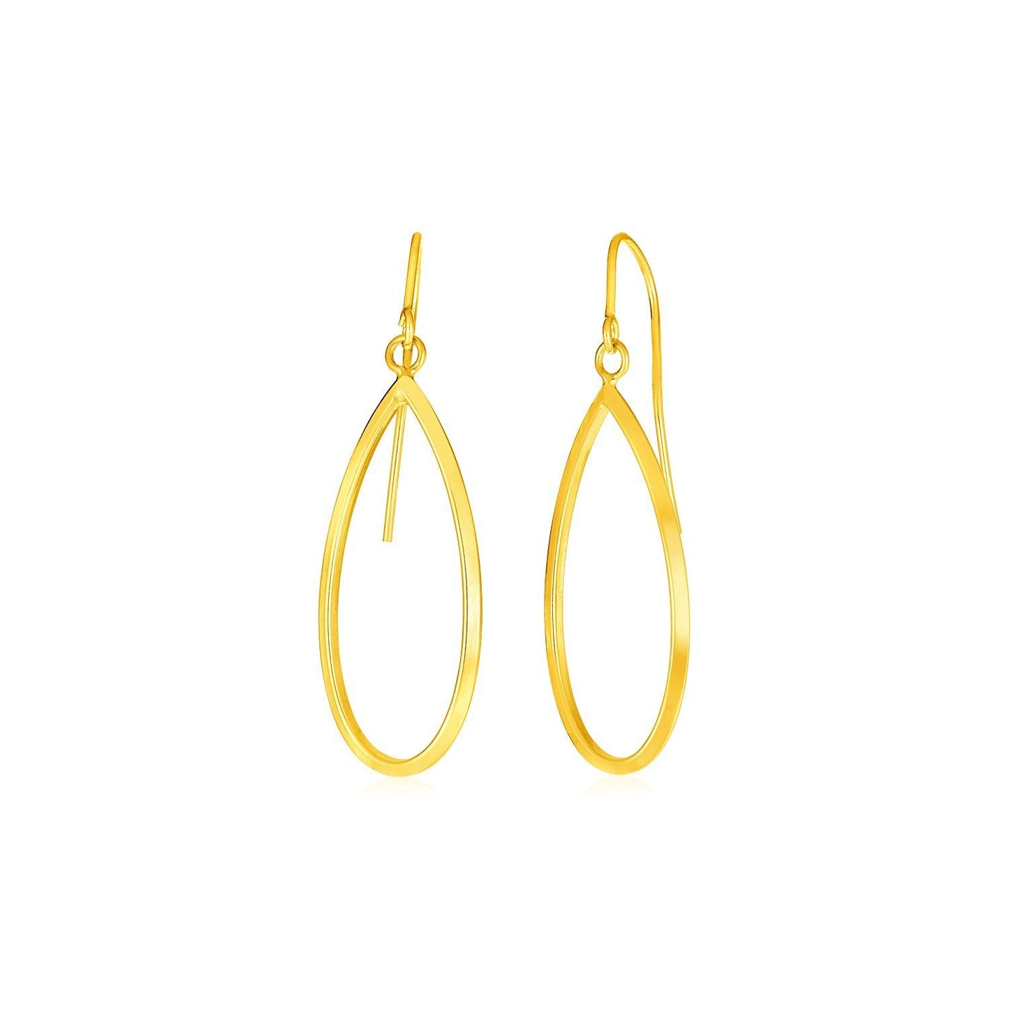 14k Yellow Gold Polished Open Teardrop Dangle Earrings