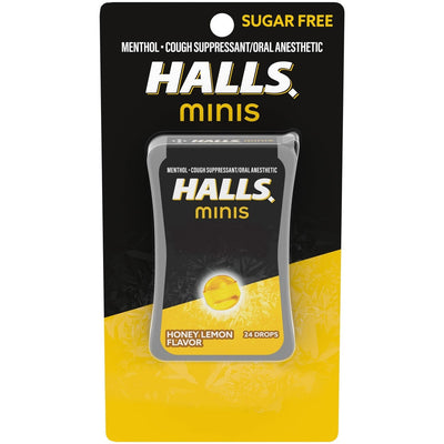 Halls Minis Cherry Flavor Sugar Free Cough Drops - 24 Drops