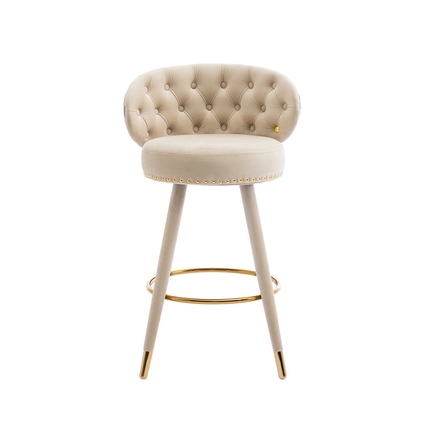 Conjunto de 2 taburetes de bar a altura de mostrador COOLMORE - Beige