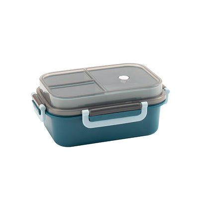 Classic Double-Layer Microwaveable Lunch Box with Tableware