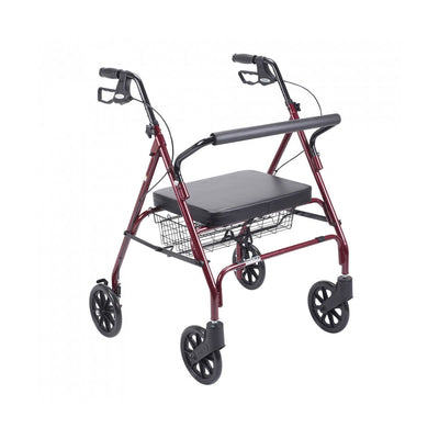 Drive Medical Heavy Duty Bariatric Red Rollator Walker