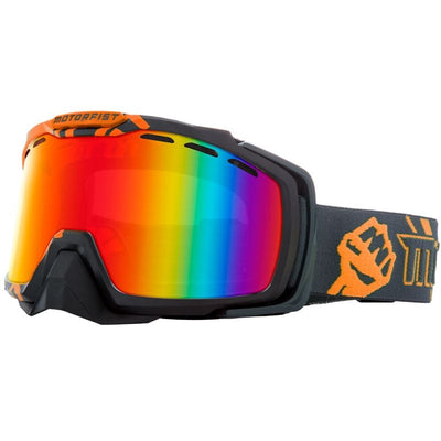 Motorfist 110 Octane Goggle - Orange with Red Mirrored Lens
