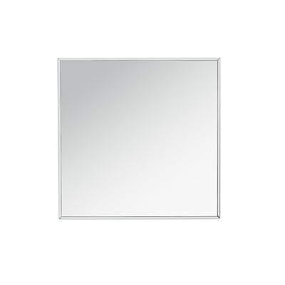 U-Can 11.8-inch silver square mirror coffee table with LED lights, modern crystal inlaid side table, no assembly required - Korvel