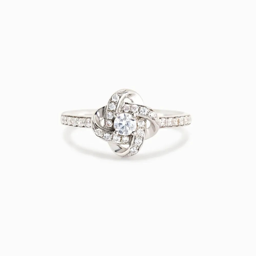 925 Sterling Silver Inlaid Zircon Ring - Korvel