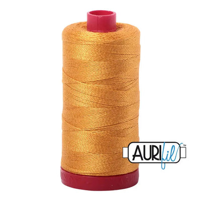 2140 Orange Moutarde Aurifil Coton 12 WT Grande Bobine