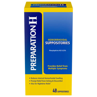 Suppositoires Preparation H pour le soulagement des hémorroïdes