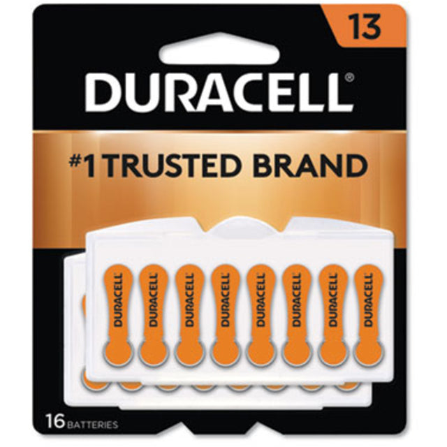Baterías para audífonos Duracell tamaño 13 - Paquete de 16 - Con pestaña de fácil colocación