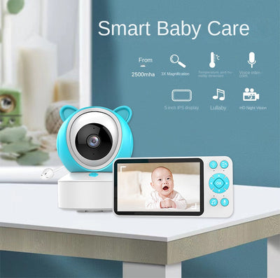 Baby Monitor with Doodle Smartphone Dual Use 5-inch Temperature Detection for Kids and Babies - Korvel