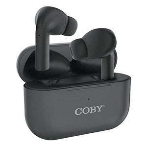 Coby True Wireless Earpods with Compact Charging Case – Black