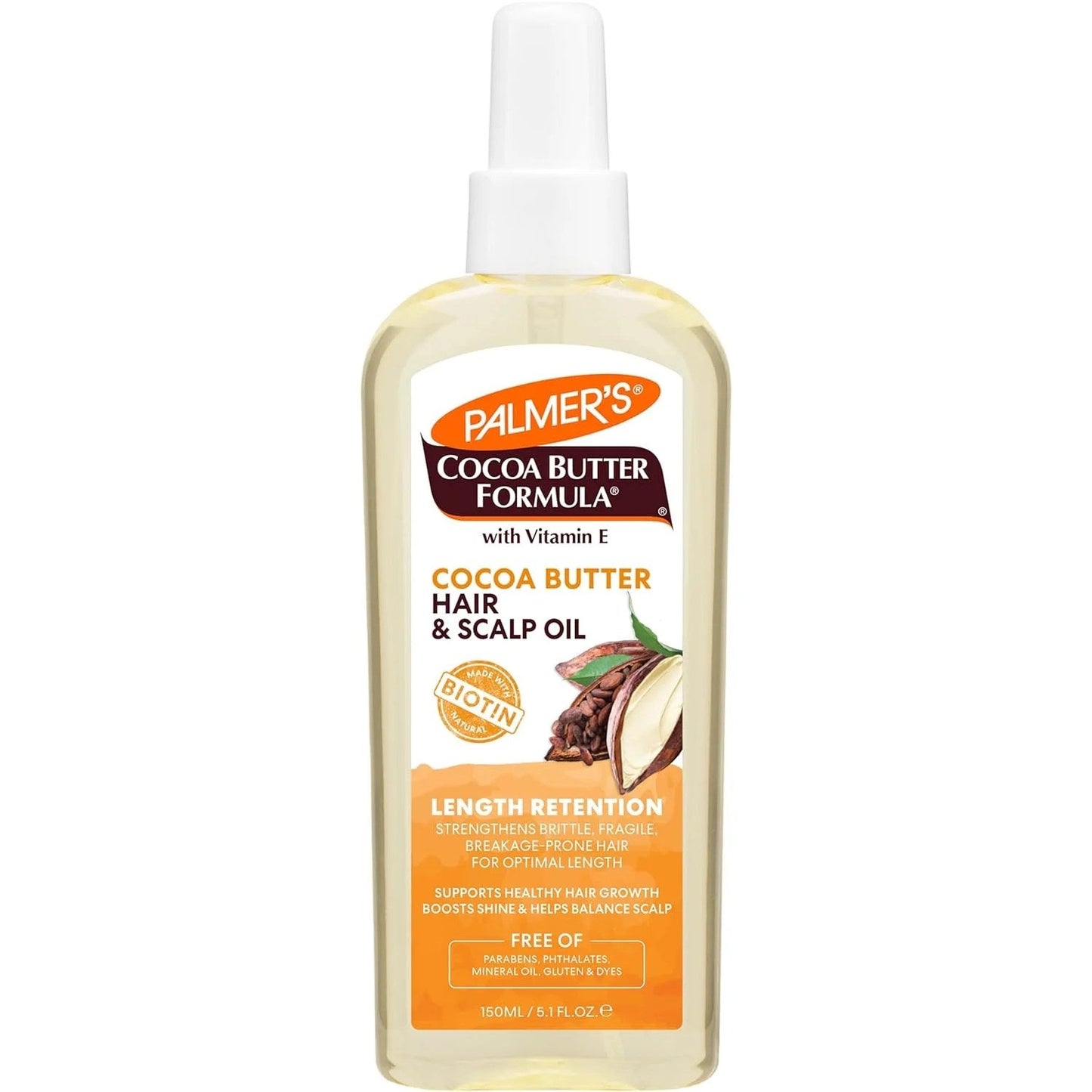 Aceite para el cabello Palmer's Cocoa Butter & Biotin Length Retention, 5.1 oz