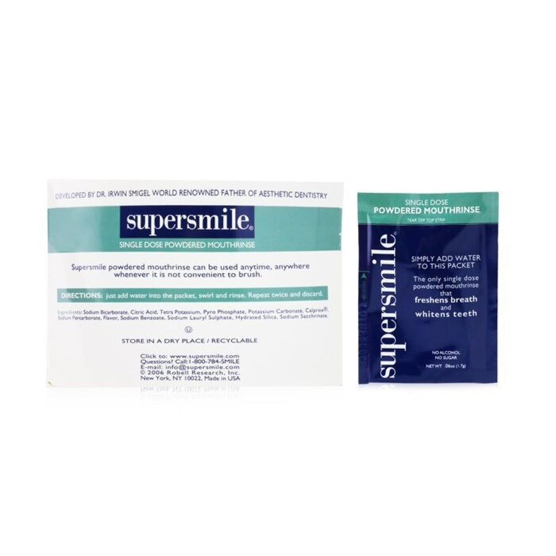 Supersmile Enjuague Bucal en Polvo de Dosis Única - Sin Alcohol ni Azúcar