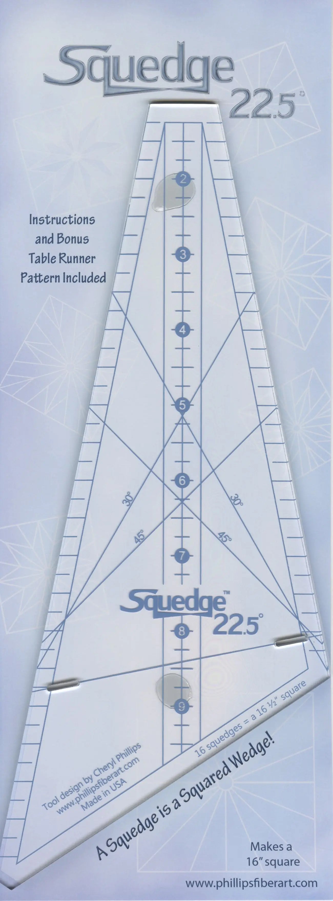 Règle Squedge à 22,5 degrés pour le quilting