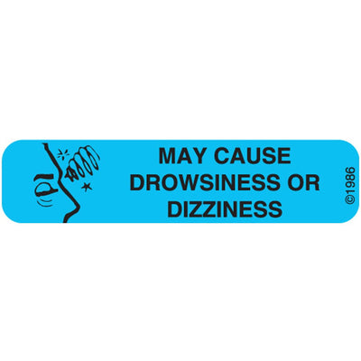 Pharmex Rx Label 15-w Drowsy Dizzy 1000ct