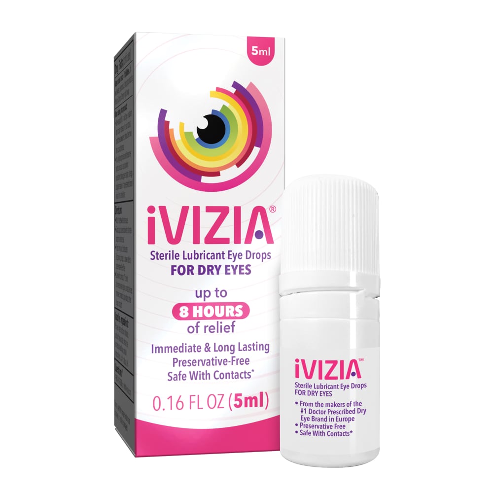 Gouttes oculaires lubrifiantes stériles iVizia pour les yeux secs, 0,16 oz