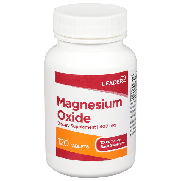 Líder Óxido de Magnesio 400 mg – Suplemento de Alta Potencia, 120 Tabletas