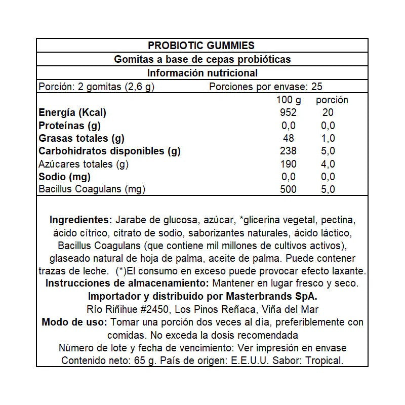 Gomitas Veganas de Ayuda Digestiva Probiotica de Nature's Truth - Sabor Tropical 50ct