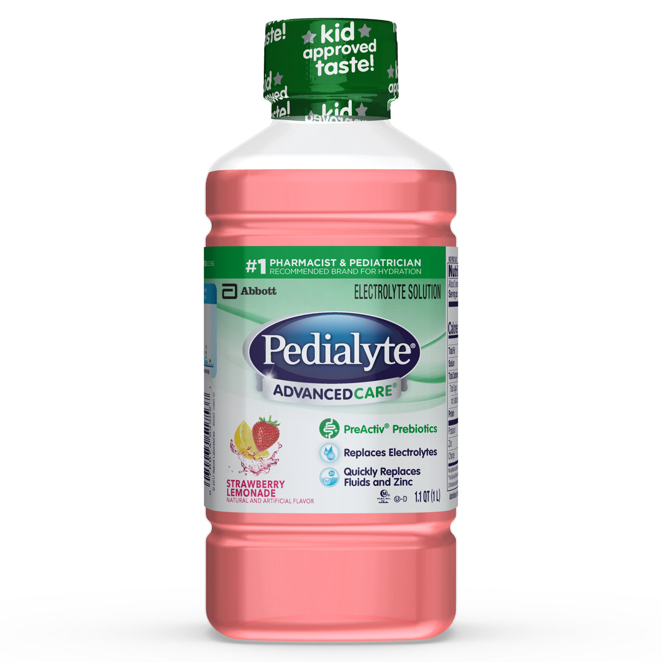Solution électrolytique Pedialyte au citron et à la fraise - 33,8 Fl Oz