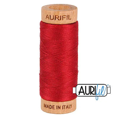 Bobina de algodón Aurifil 80wt 2260 Vino Tinto
