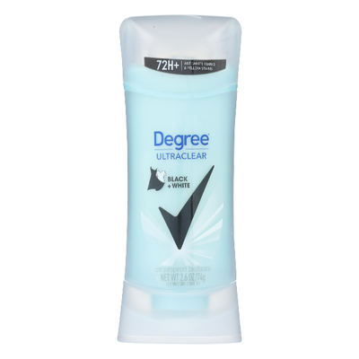 Déodorant Antitranspirant UltraClear Femme Degree, Noir+Blanc, 2,6 oz Stick