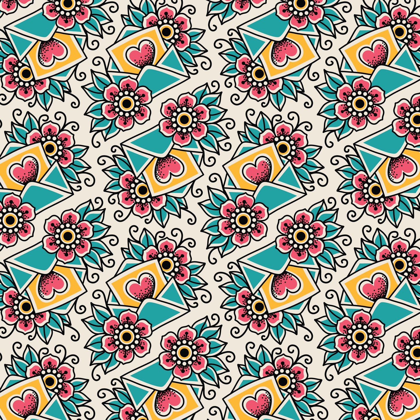 Tissu en coton Love Blooms Love Ink - 44"/45" par yard