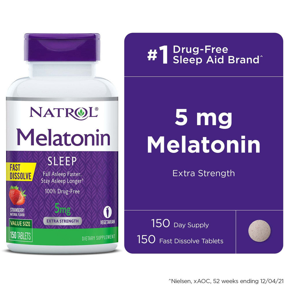 Tabletas de Melatonina de Rápida Disolución Sabor Fresa 5 mg de Natrol
