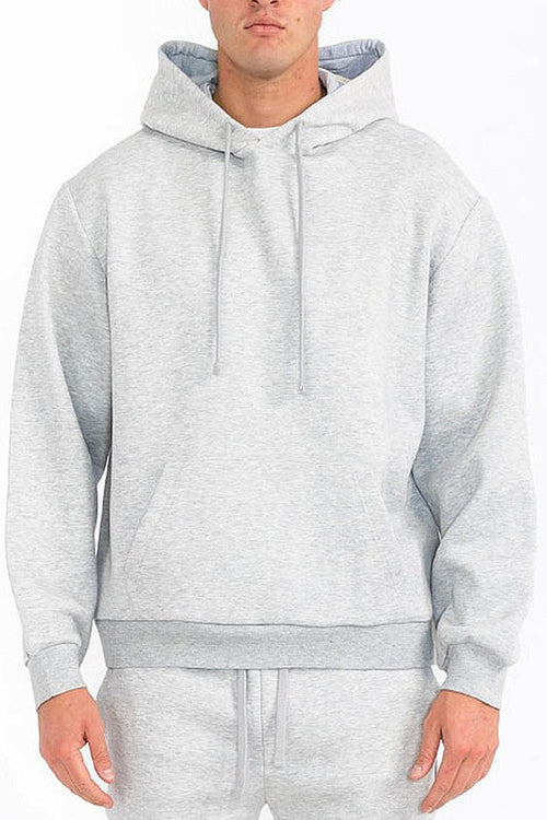 Sudadera con capucha de felpa técnica sólida para hombres