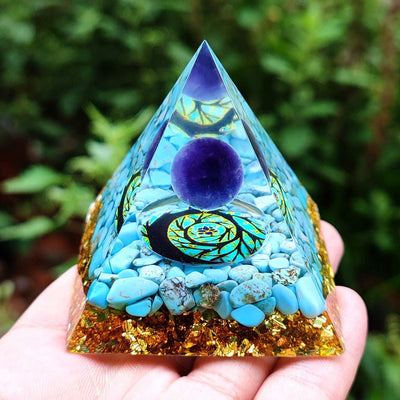 Handcrafted Crystal Ball Pyramid Ornament