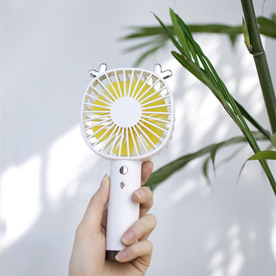 Cute Handheld Mini Fan Desktop Small Fan USB Charging Easy To Carry Fan Mute Small Fan - Korvel