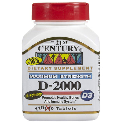 21st Century Vitamin D3 2000 IU - Maximum Strength (120 Tablets)