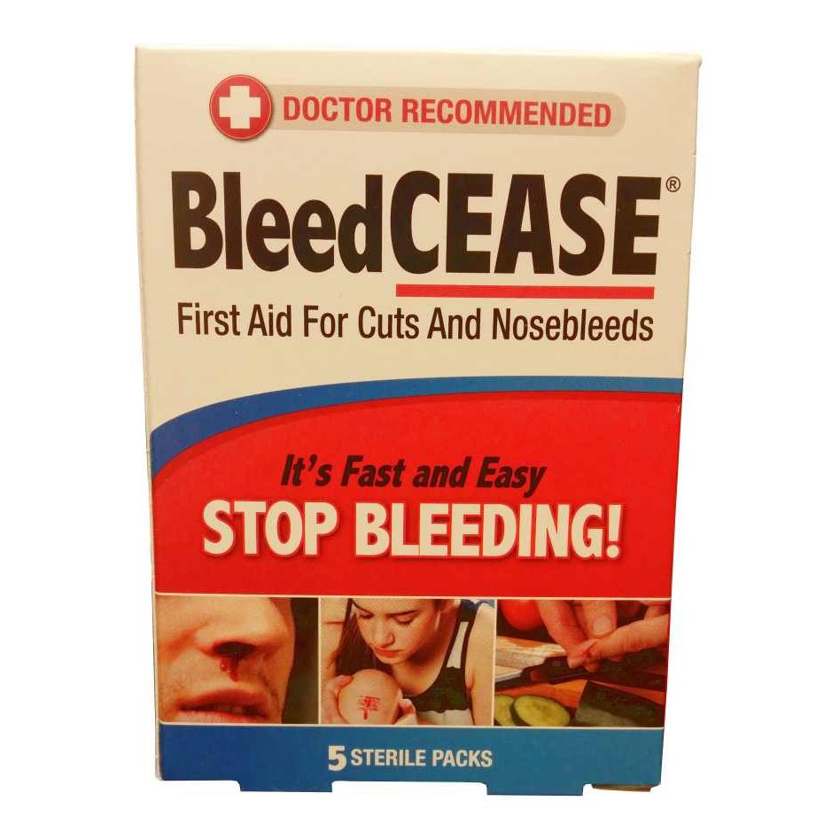Bleed Cease Primeros Auxilios para Cortes y Hemorragias Nasales - 5 Unidades