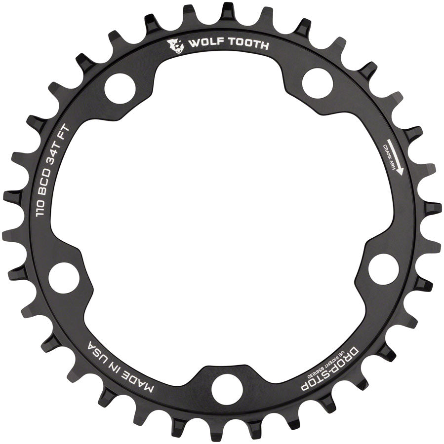 Wolf Tooth 110 BCD Cyclocross Road Chainring - 34t Black