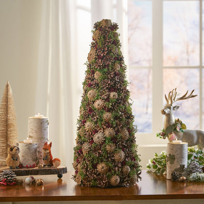 Elegant Pine Cone Table Top Tree