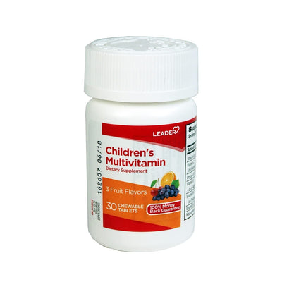 Comprimés multivitaminés à croquer pour enfants Leader - Saveur fruitée