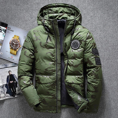 Men's Slim Waterproof Camouflage Down Jacket