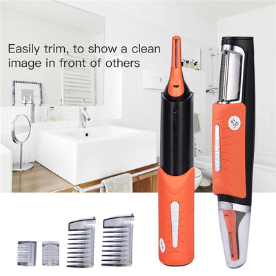 Micro Trimer Hair Cutter Clipper For Men Ear Sideburns Eyebrow with 4 Combs Cleaner Machine Styling Kit - Korvel